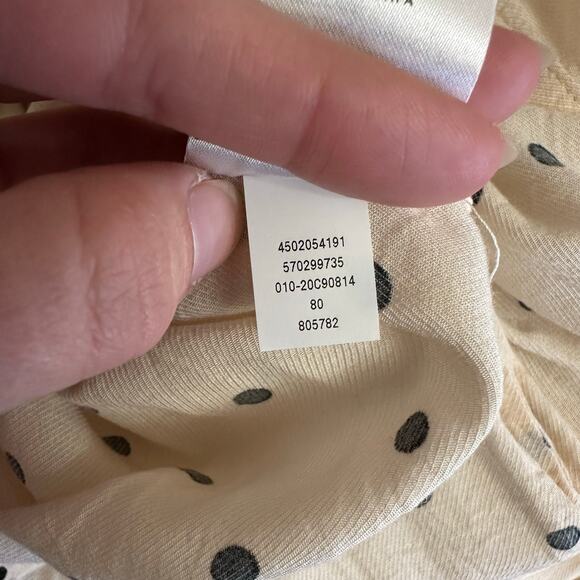 Chico’s Cream & Black Polka Dot Button Down Blouse Size 2 (L/XL) Long Sleeve Top - Picture 8 of 8
